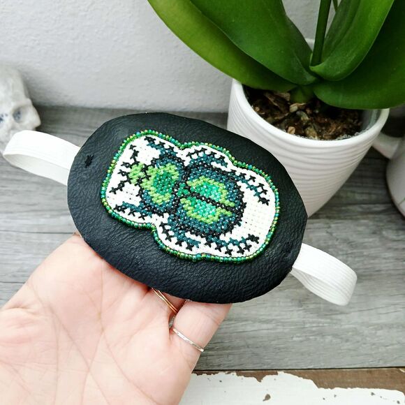 OOAK Beetle Eye Patch, Adjustable Costume Accessory, Statement Vision Ocular Aid - Picture 2 of 8